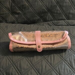 Pink and Silver Women's Clutch